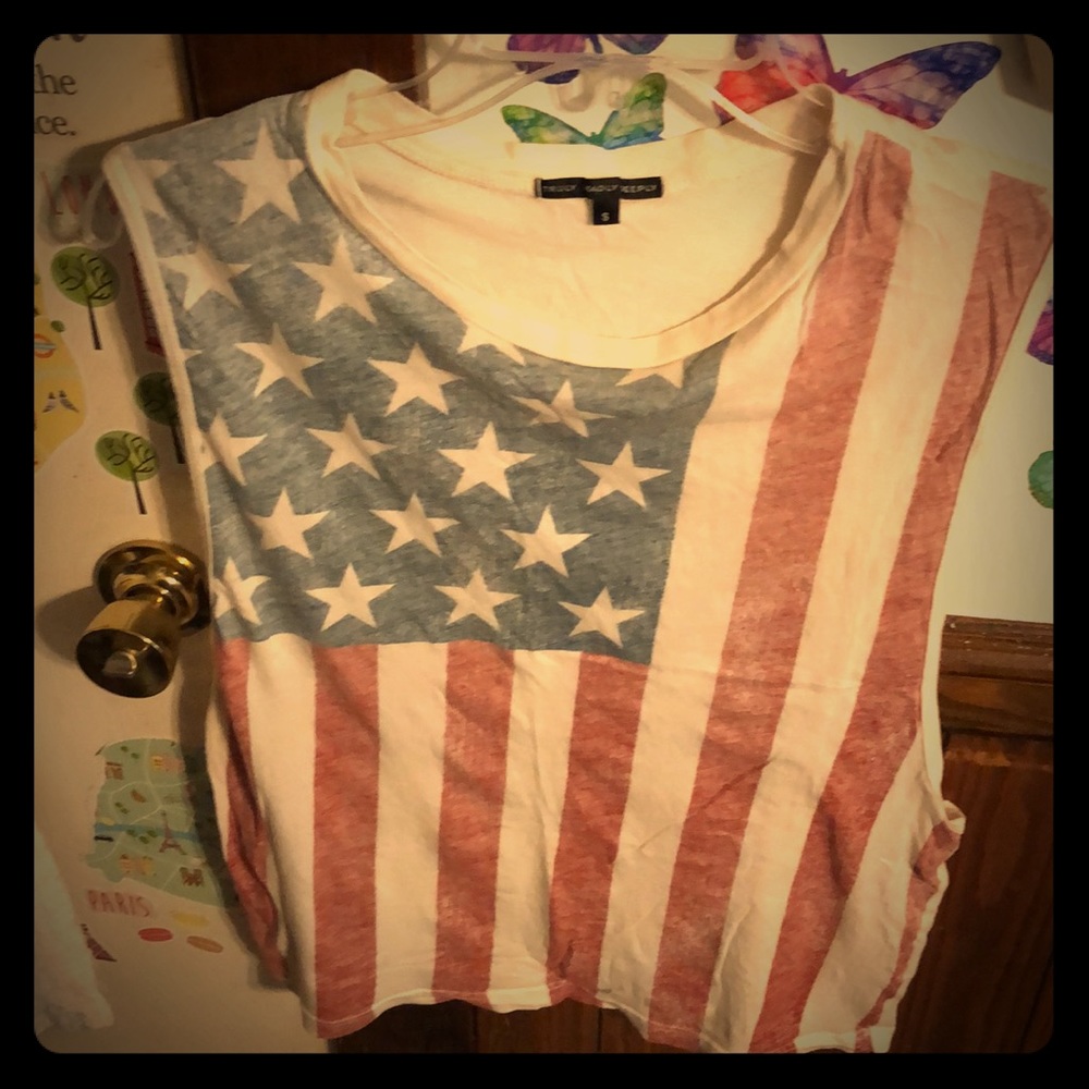 American flag muscle tee